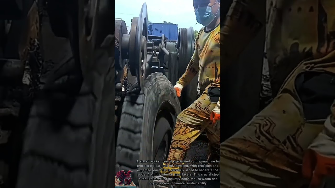 Professional Tire Recycling Process || How Old Tires Are Cut and Reused