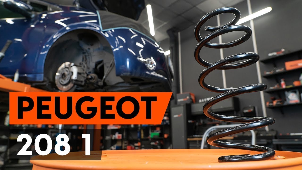 Cómo cambiar los muelles de suspensión delanteros en PEUGEOT 208 1 (CA_,CC_) [TUTORIAL DE AUTODOC]