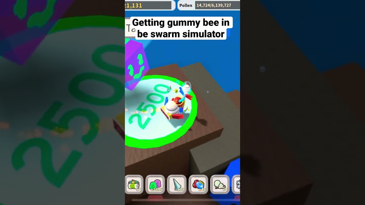 Getting gummy bee in bee swarm simulator ￼