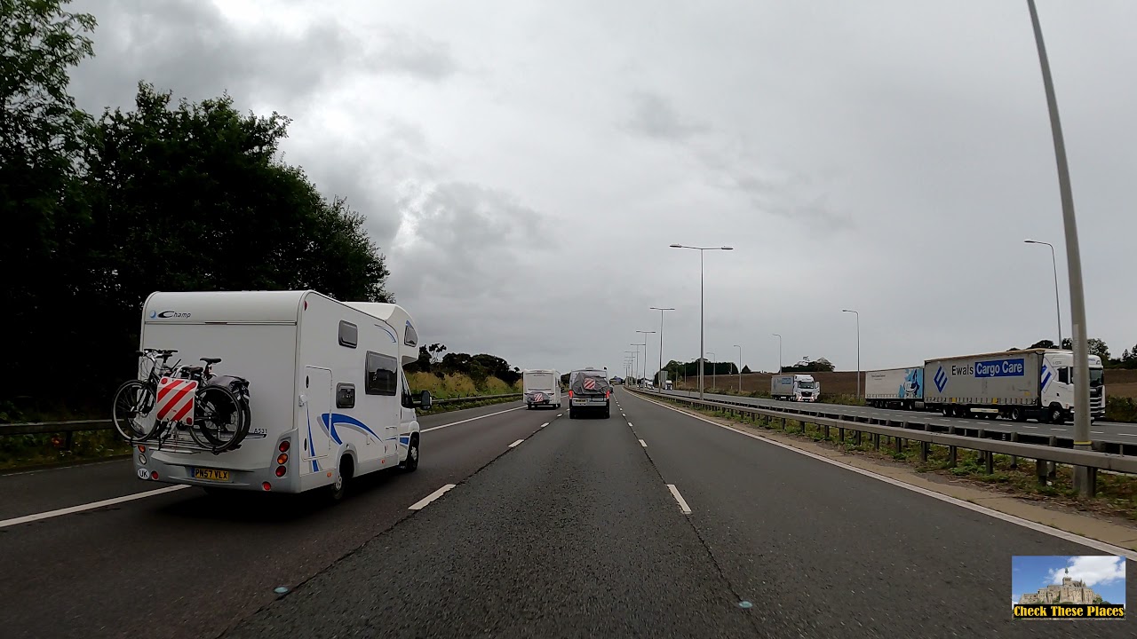 The true UK weather series, Kent on the road, from Folkestone to Maidstone On Motorway 4K with GoPro
