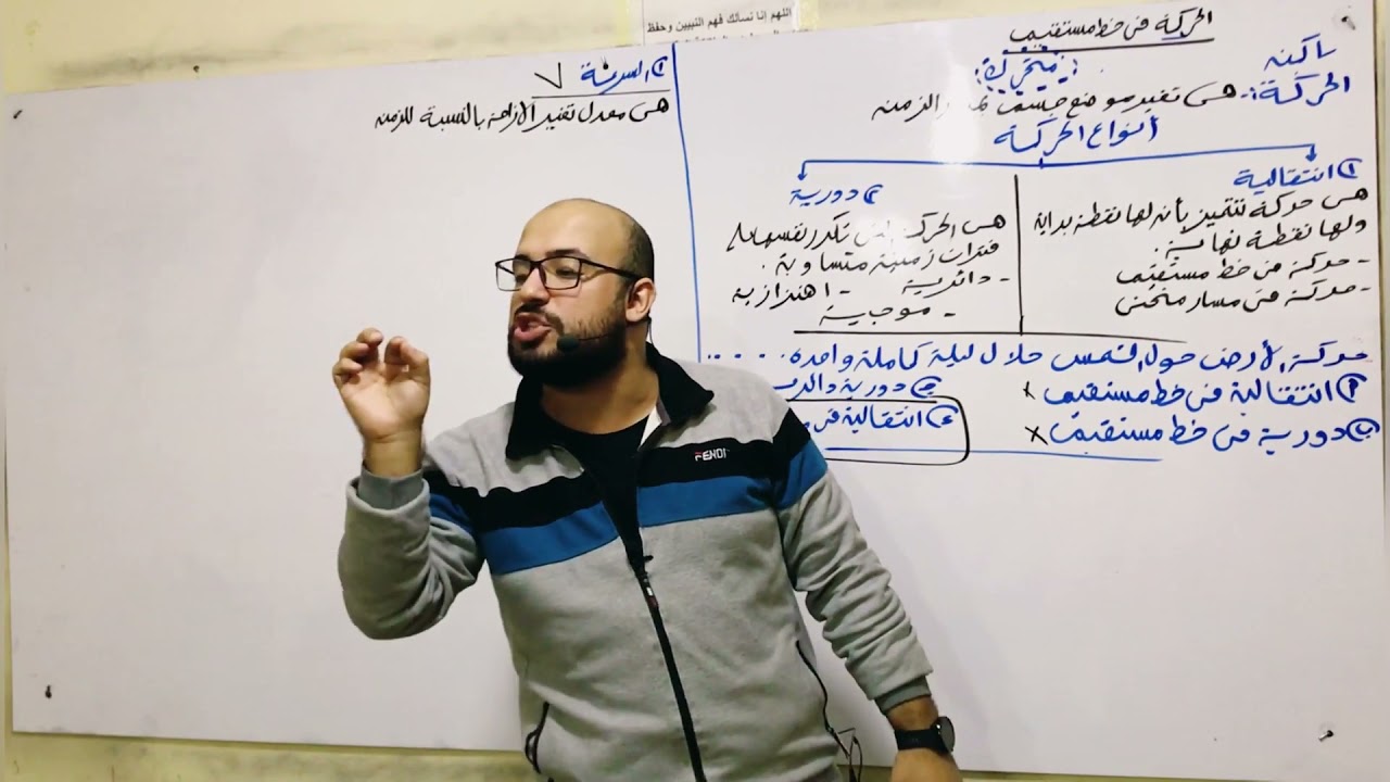 الباب الثاني ( الحركة في خط مستقيم ) السرعة للصف الأول الثانوي عبدالله السيد 2022