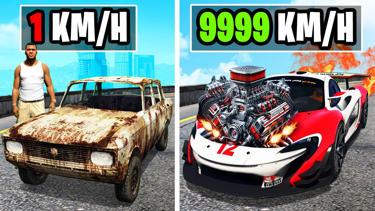 GTA 5 aber 1 CRASH = 10 KM/H SCHNELLERES AUTO!🚗🚀