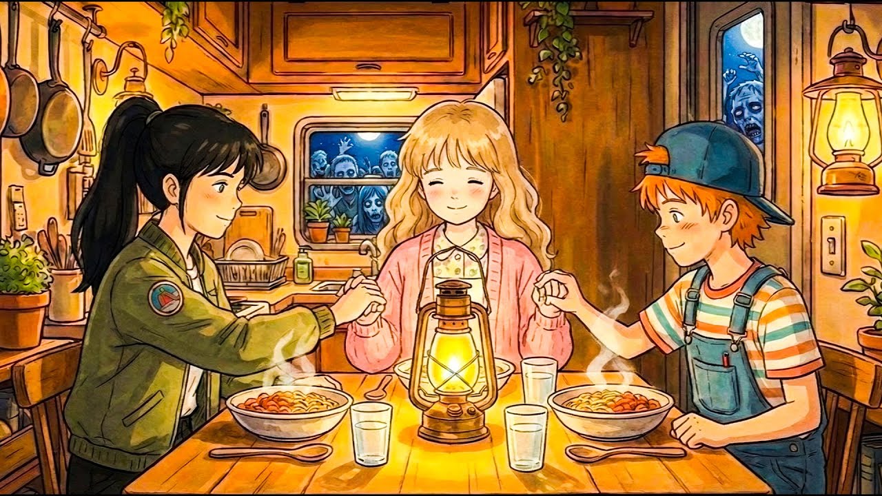 Dinner by Lantern Light while Zombies Watch 🕯️🧟‍♂️ | Cozy Night Ambience