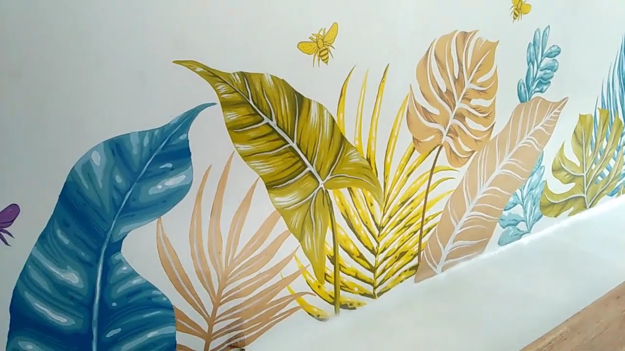 Tropical Leaves Mural / Easy Painting Tropical