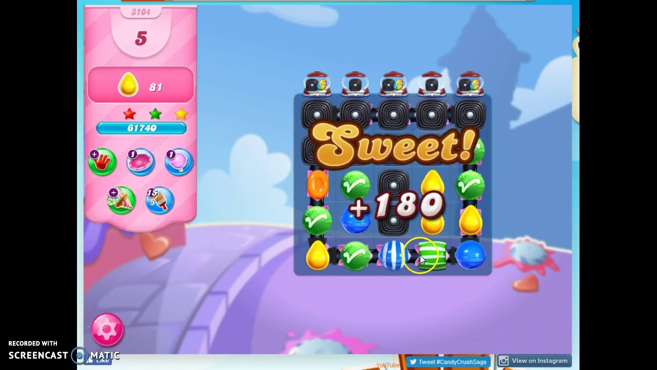 Candy Crush Level 3104 Audio Talkthrough, 3 Stars 0 Boosters