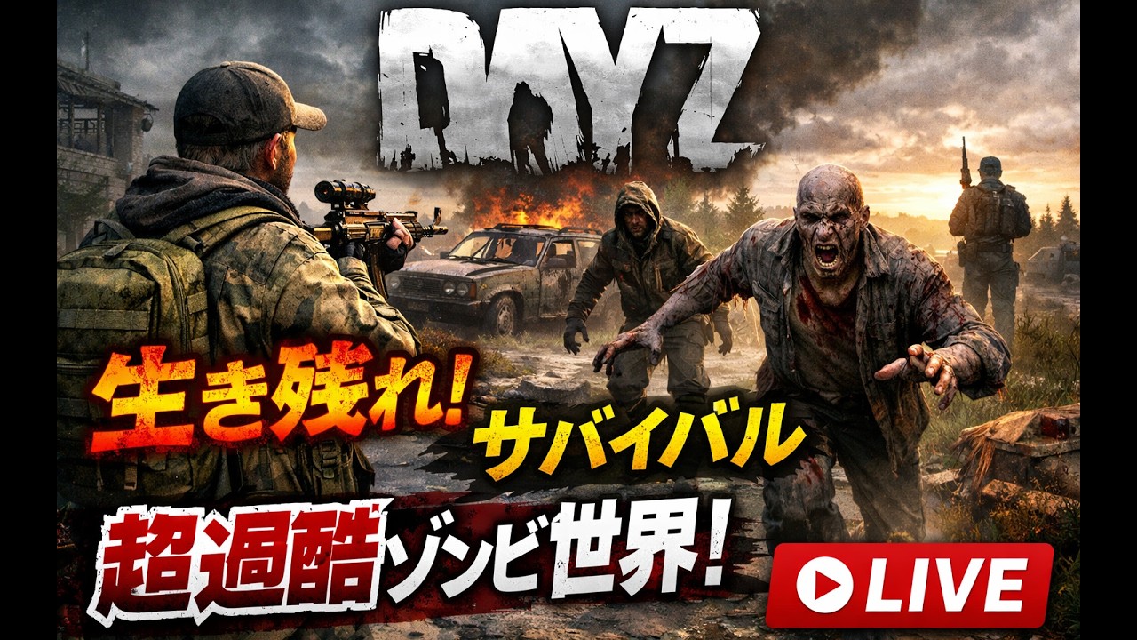 【DayZ】ゾンビよりヤバい人間(プレイヤー)だらけの世界で生き残れるか【LIVE】