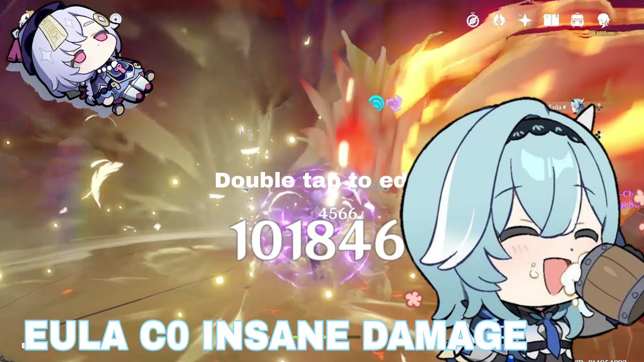 Genshin Impact - Eula C0 prototype archaic - talent 6 Insane Damage!