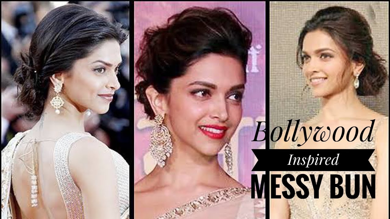 Deepika Padukone inspired easy messy bun/Bollywood celebrities hairstyle tutorial