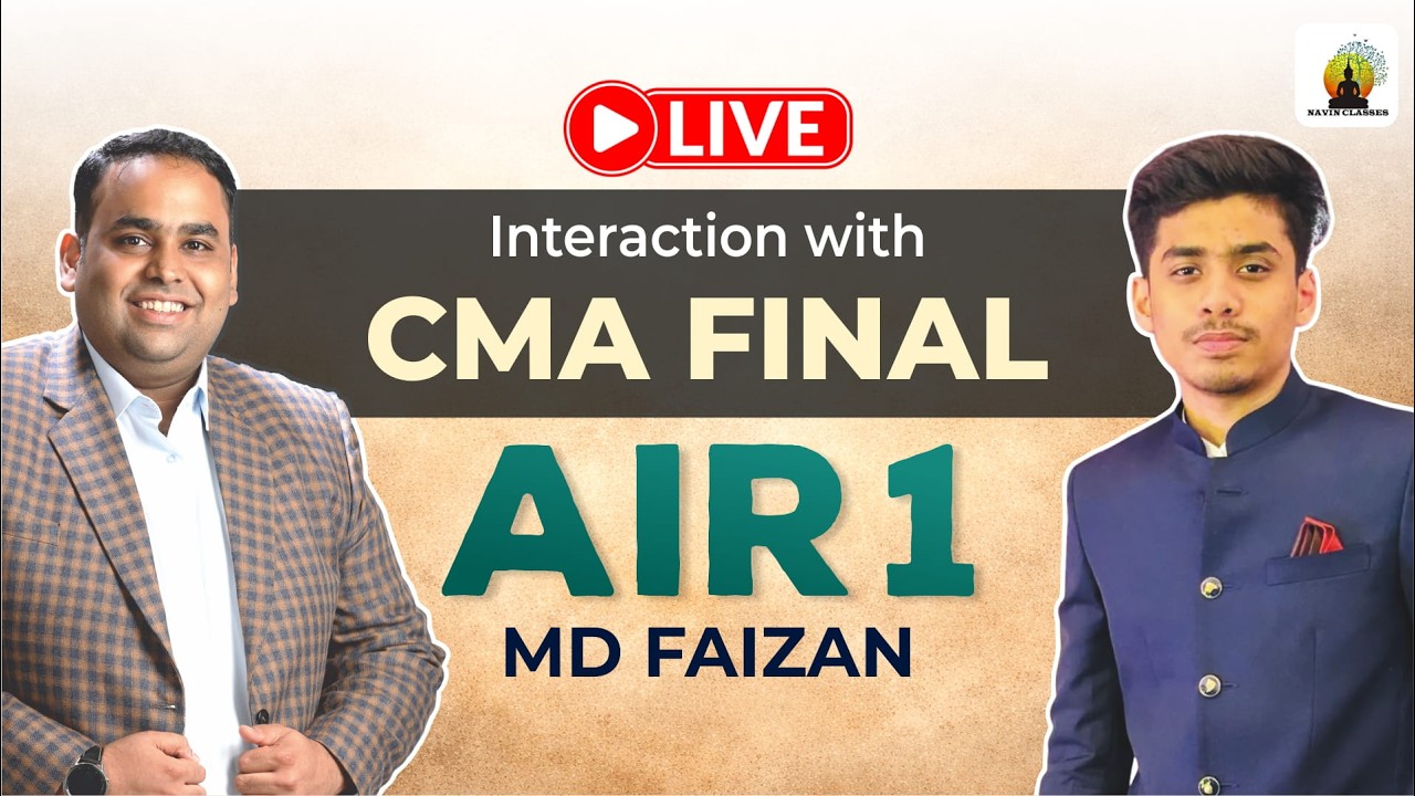 CMA Final AIR 1 Md Faizan | Live Interview with CA CS Avinash Sancheti