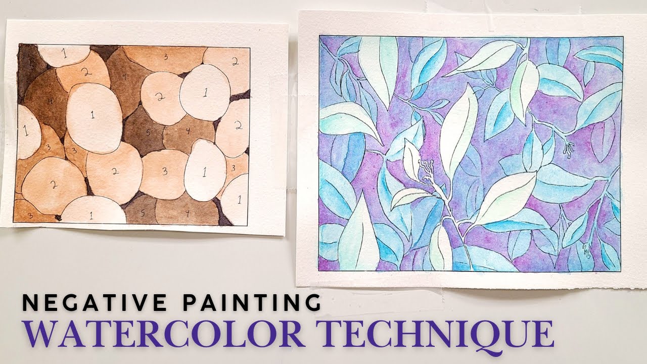 Negative Painting Technique with Watercolor - Tutorial