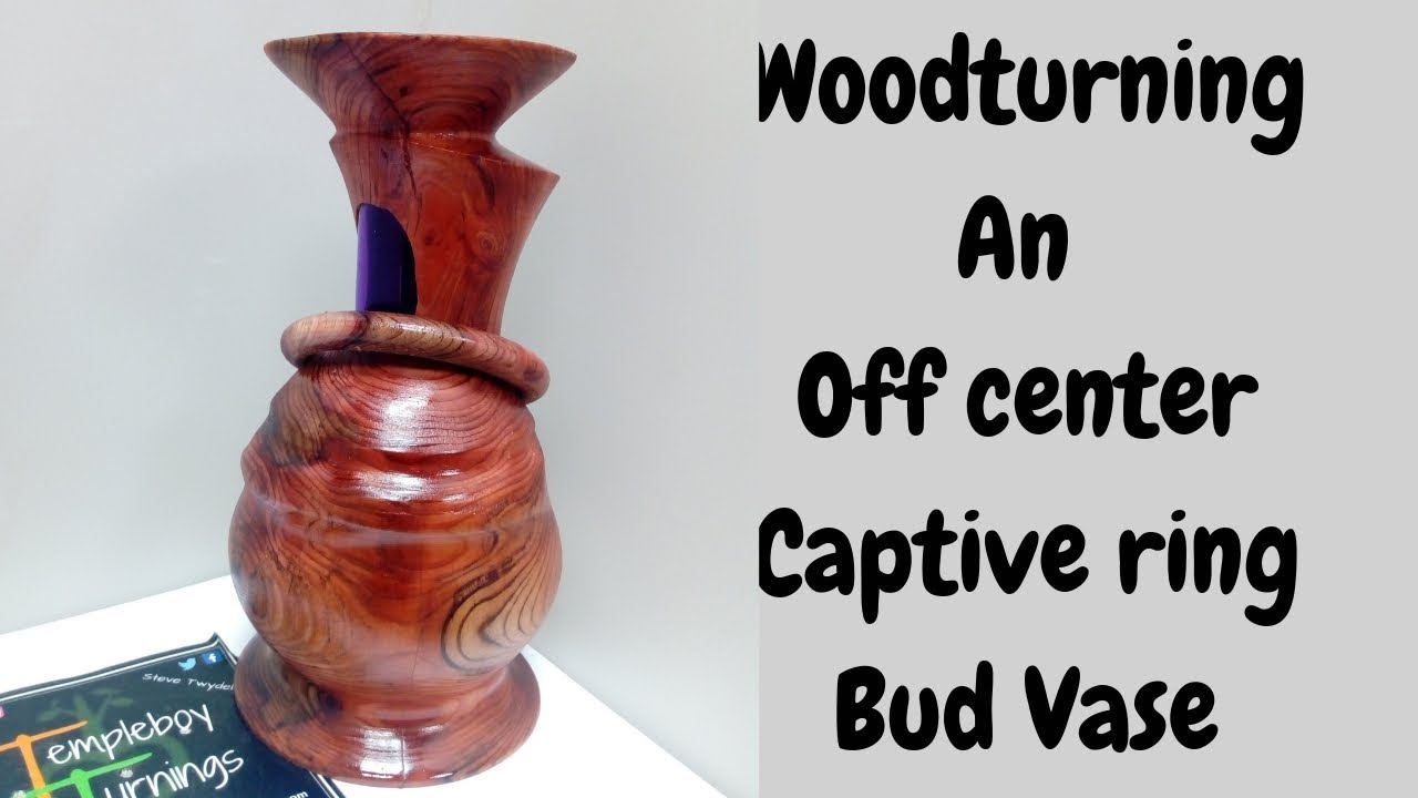 Woodturning an Off center Captive ring bud vase !!