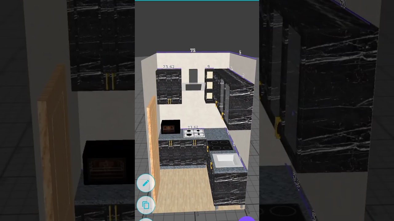 Kitchen design in 3D | Kitchen ka design banway 3d main | 3D Kitchen Kesy bnaty hai#intirior
