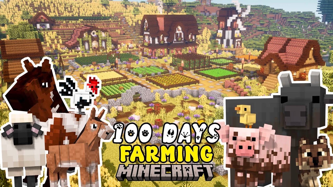 I Spent 100 DAYS Building a FARM In MINECRAFT