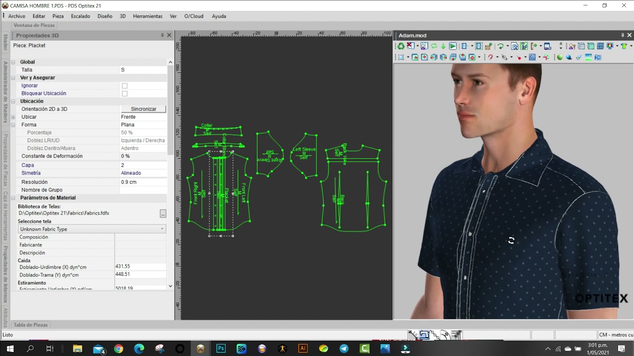 COMO PONER UNA PERILLA, BOTONES Y PUNTADAS EN #OPTITEX3D