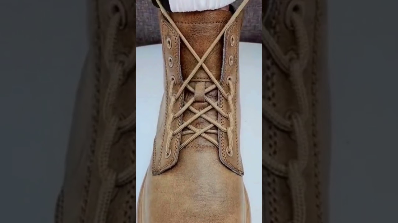 How to Lace Brown Boots for Men #footcomfort #lacing #lacinghacks #menshoesfashion  #boots