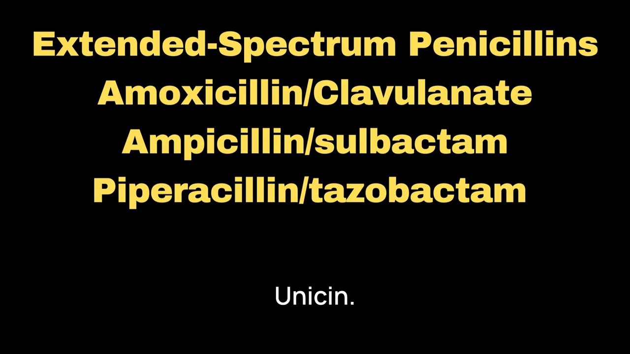 Extended Spectrum Penicillins Pharmacology - Amoxicillin /Clav; Ampicillin /Sulb; Piperacillin / Taz