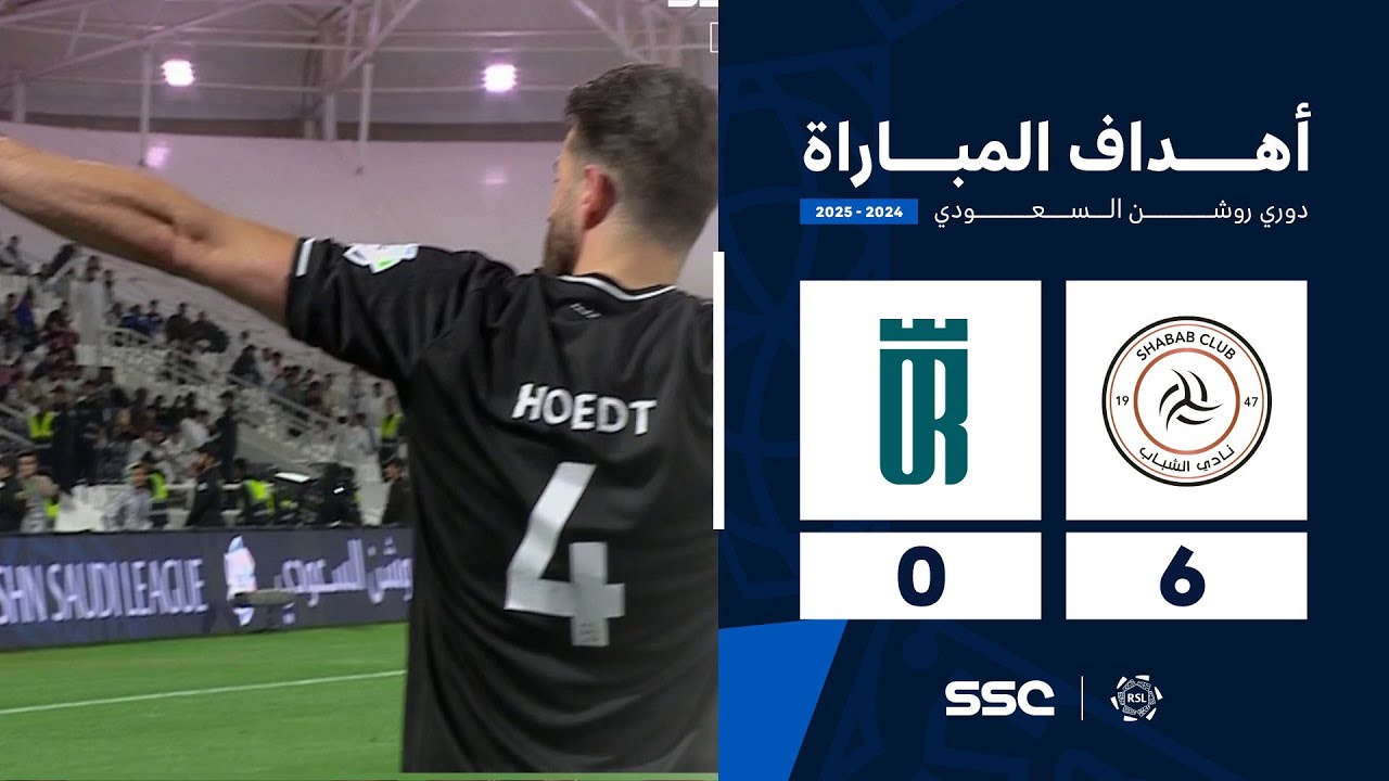 اهداف مباراة الشباب 6 - 0 العروبة | الجولة ( 25 ) من دوري روشن السعودي للمحترفين 2024-2025