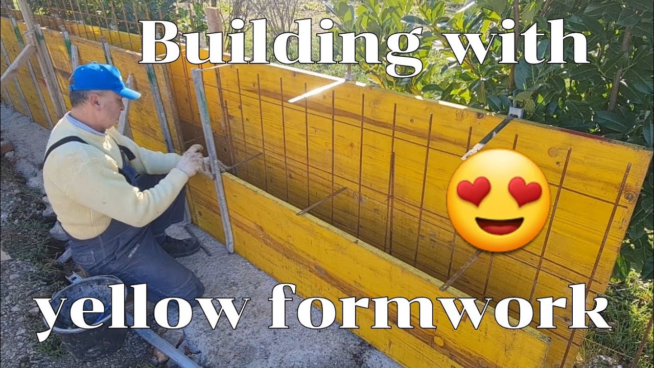 How Building Concrete Wall with Yellow Formwork ( real job in real time)