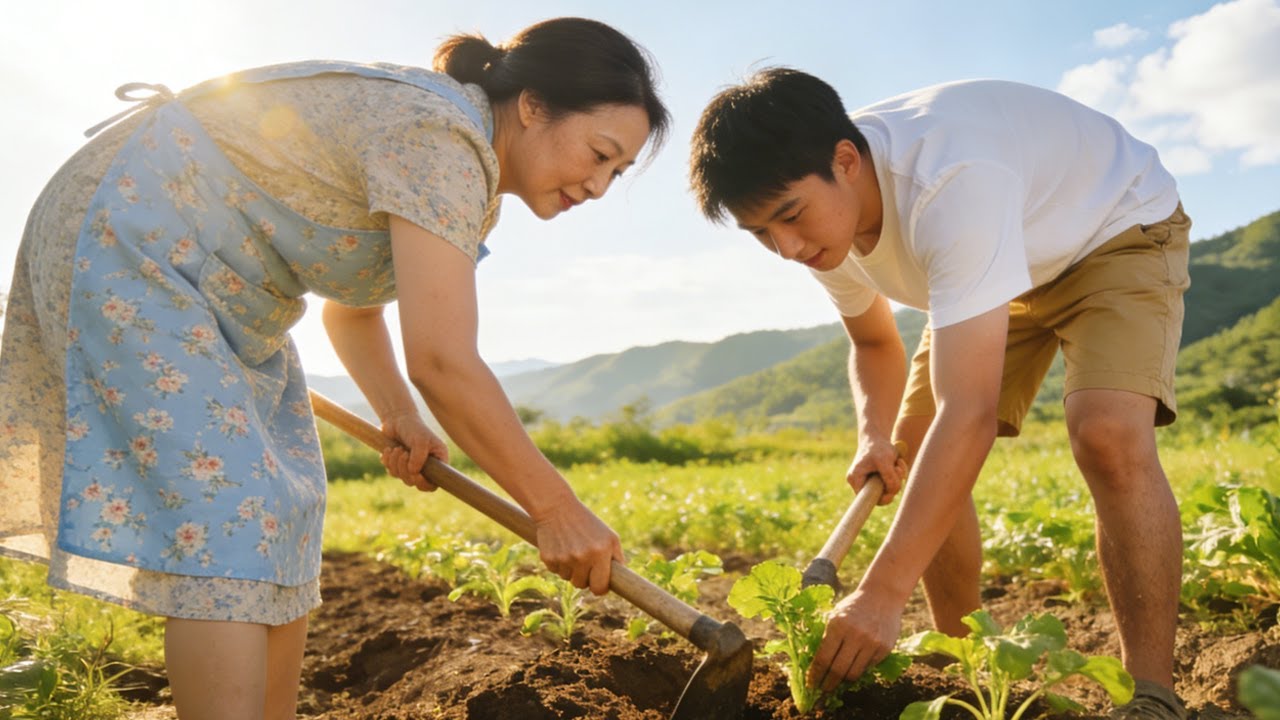 今天带鹏鹏去种菜，不由的想起了婆婆在世的时候，每次回来米面蔬菜都是给我们准备好了的，现在再喊一声妈妈再也没有人答应了…#远嫁的姑娘 #我的乡村生活 #愿天堂的妈妈一切安好