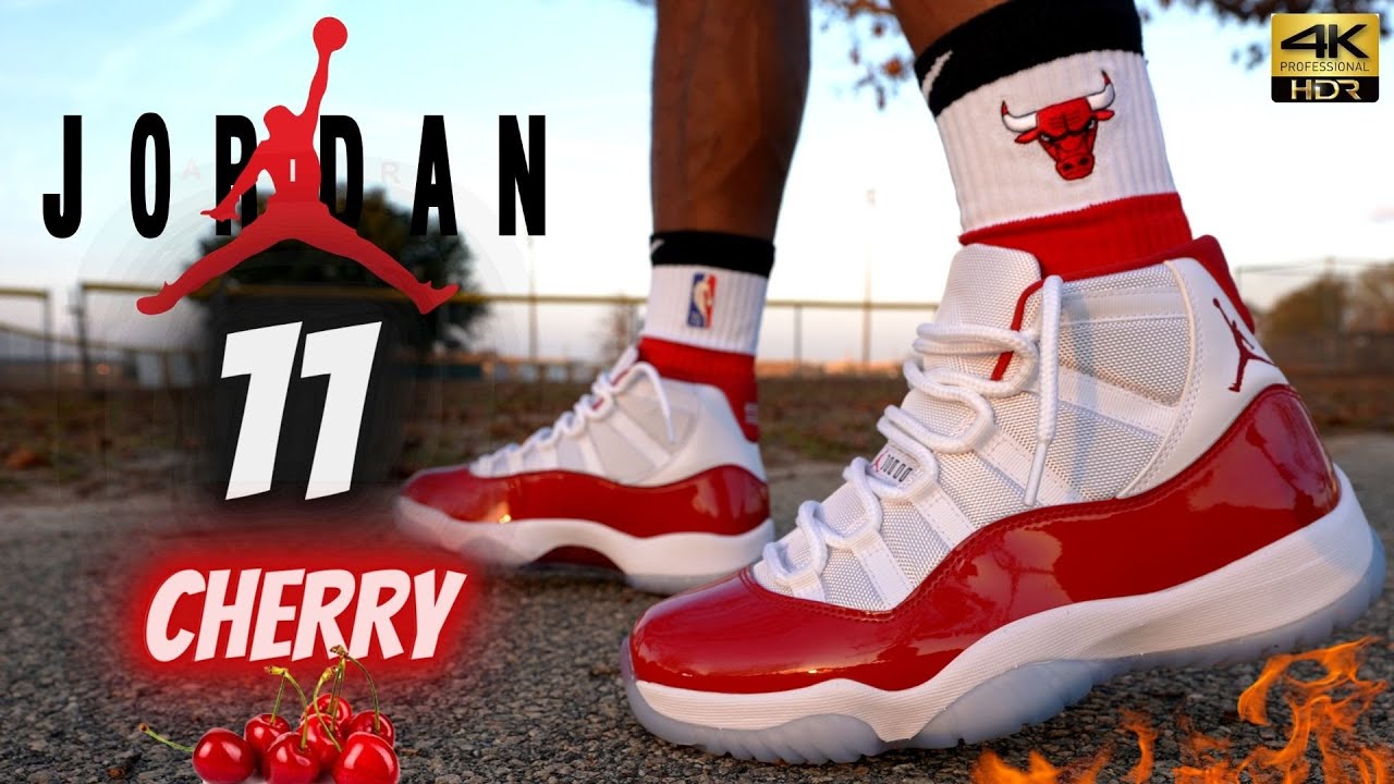 JORDAN 11 CHERRY HOLIDAY 2022 ПОДРОБНЫЙ ОБЗОР И СМЫВЫ НА НОГАХ СО ШНУРОВКОЙ!!