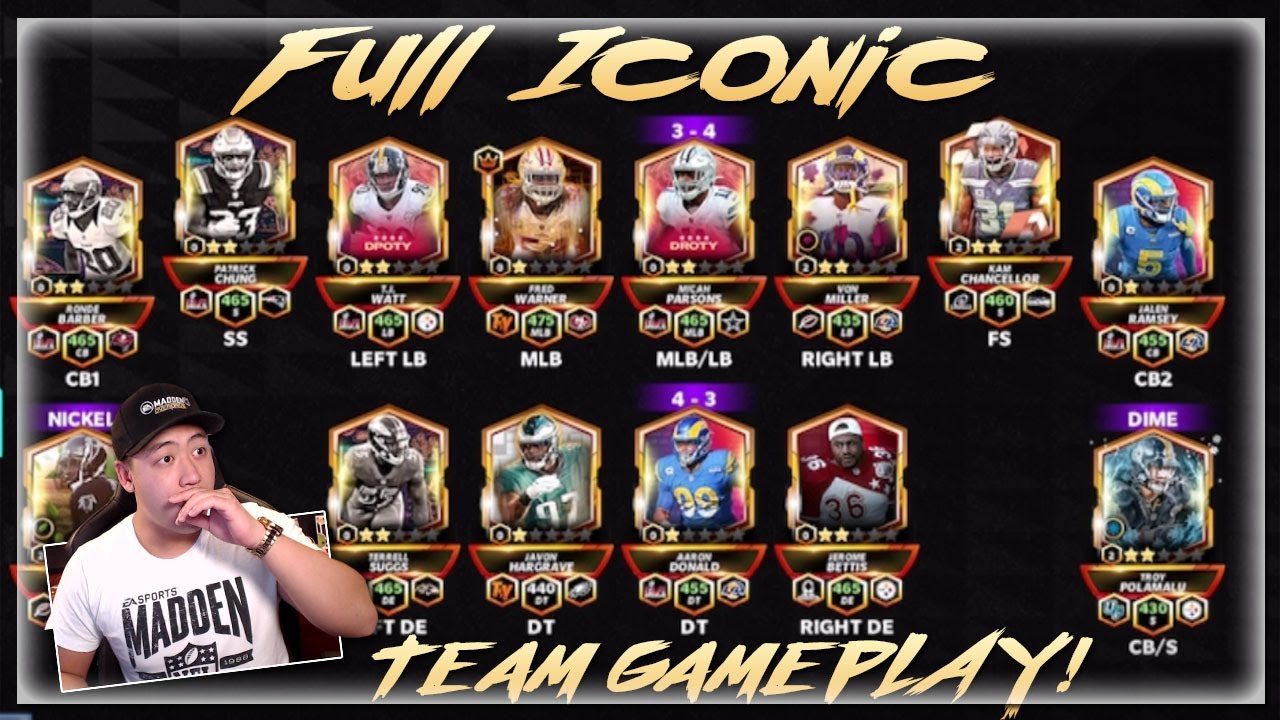 ГЕЙМПЛЕЙ ЗА ПОЛНОСТЬЮ ИКОНИЧЕСКУЮ КОМАНДУ!! MADDEN MOBILE 22 ИКОНИЧЕСКИЙ ГЕЙМПЛЕЙ!!