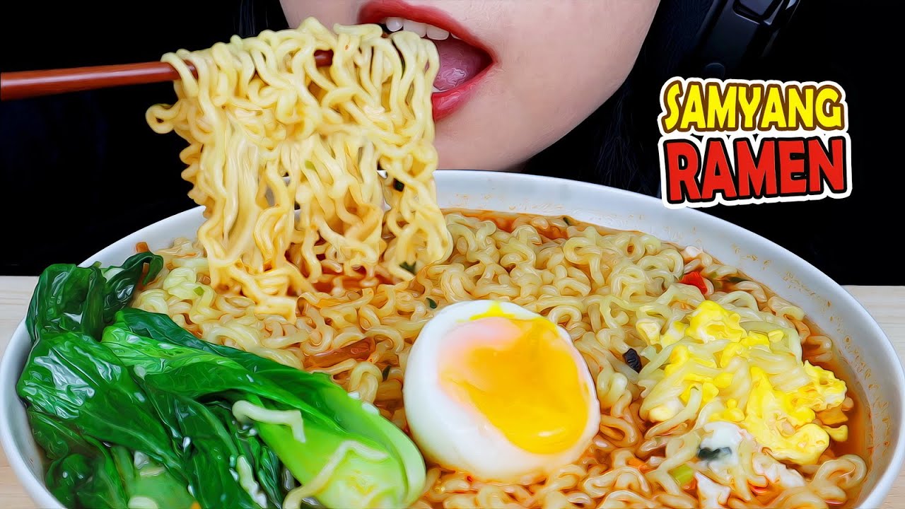 ASMR SAMYANG RAMEN SPICY NOODLE SOUP 🍜 SOFT BOILED EGG 🍳 MIE SAMYANG RAMEN KUAH PEDAS 🔥