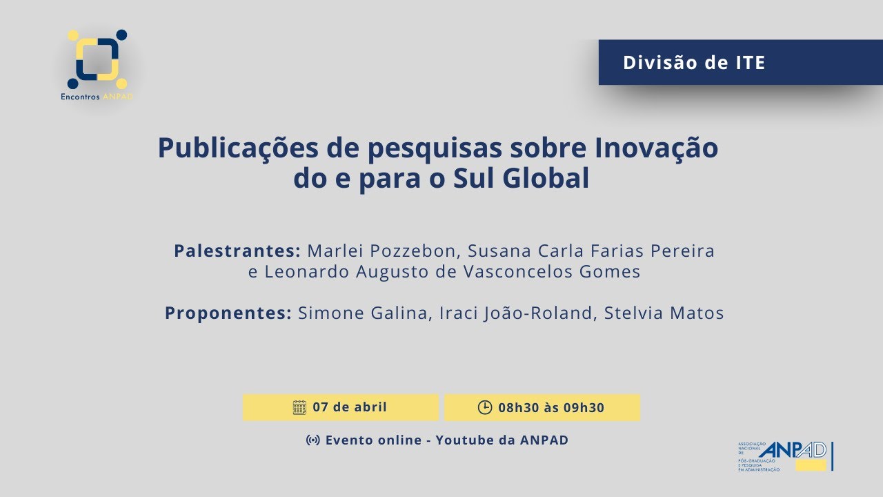Publicações de pesquisas sobre Inovação do e para o Sul Global