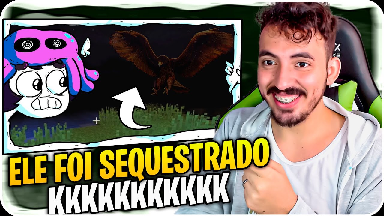 SENDO SEQUESTRADO POR UM PÁSSARO NA ESCURIDÃO TOTAL DO MINECRAFT - SAIKO E YCRO | Leozin React