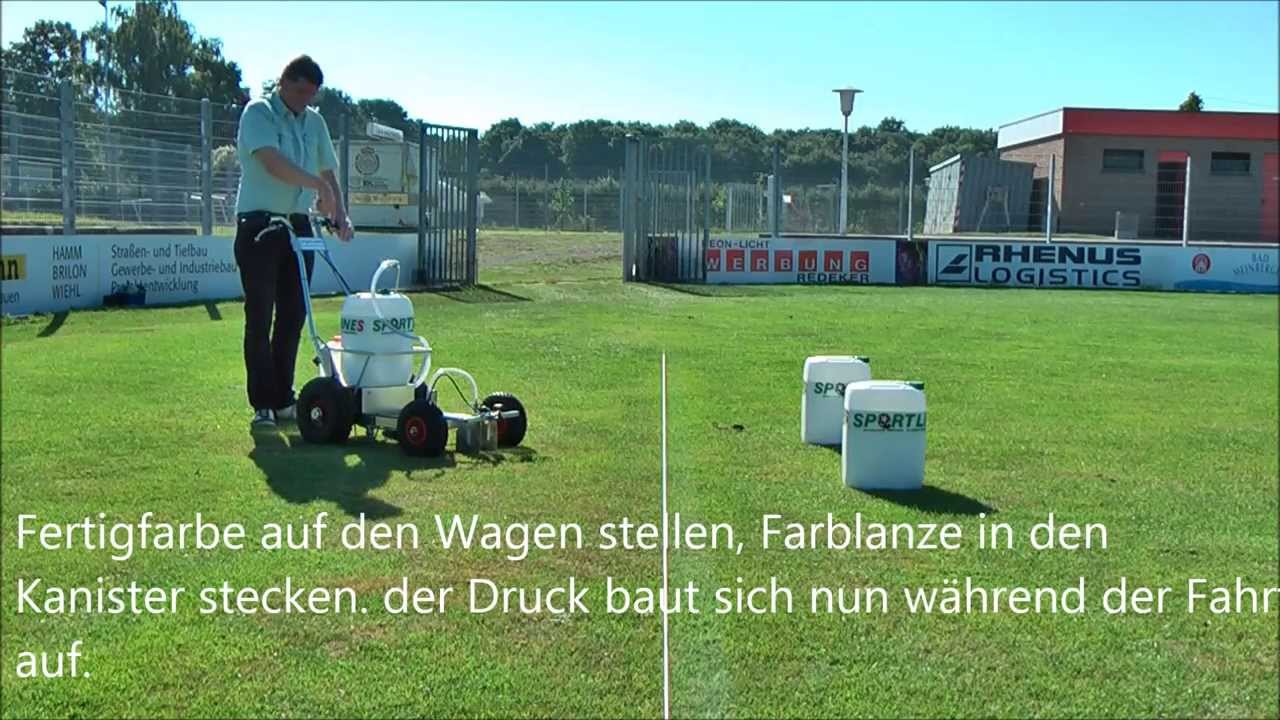 Sportplatzmarkierung Sportlines Farbmarkierungen GmbH supermatic gm10 Fertigfarbe Direktfarbe