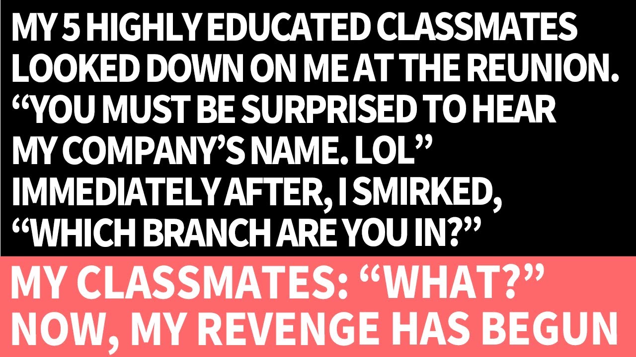 My Highly Educated Classmate Looked Down on Me, but I Asked with a Smirk 