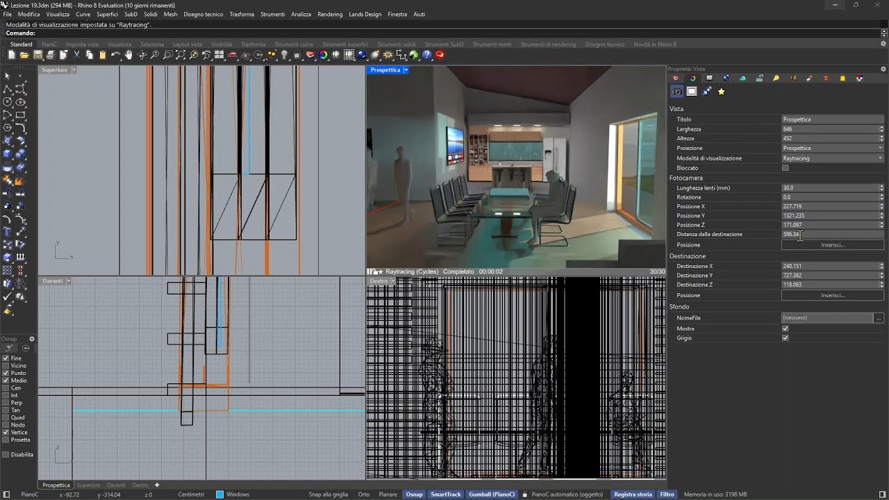 DESIGN E ARCH - Lezione 19 - Archviz Esterno, Interno, Arrotondamento Bordi, Scanalatura, Displace