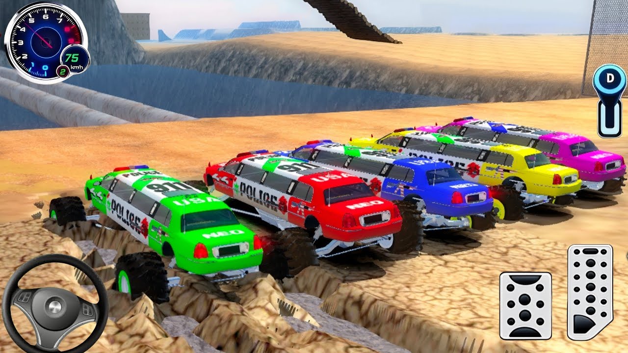 Juegos De Carros - Police Monster TruckImpossible Driver #8- US Car Stunts Racing Android Gameplay