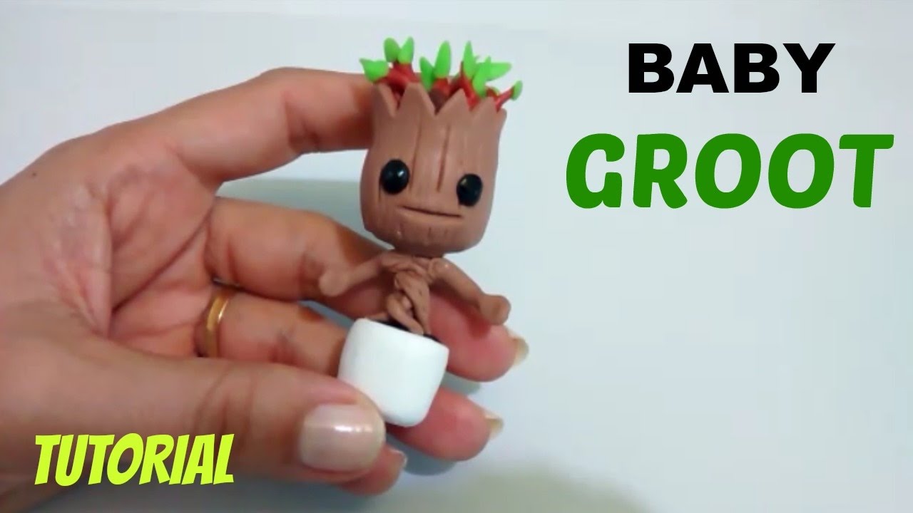 DIY: BABY GROOT( TUTORIAL) COLD PORCELAIN - BISCUIT, PORCELANA PRIA #luprestes