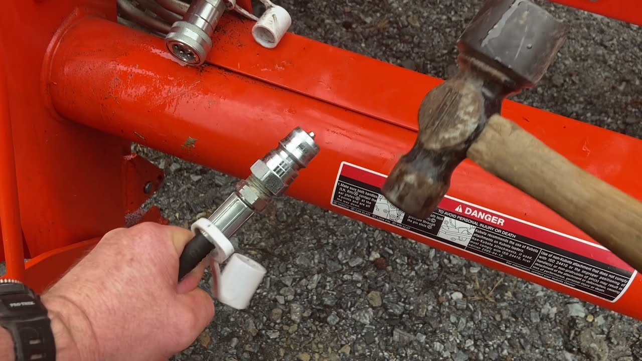 Hydraulic Line Stuck on Tractor and Won&rsquo;t Go On! Fixed in 30 Seconds.