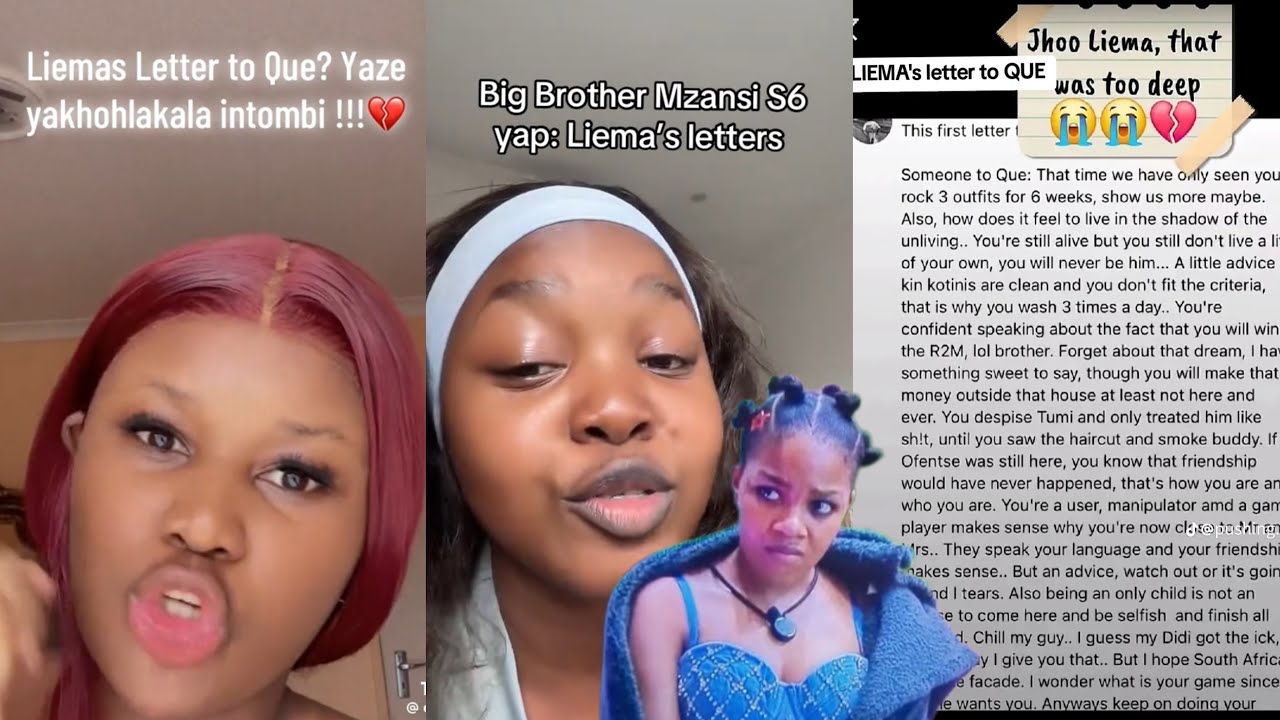 Big Brother Viewers angry at Liema for the letter she wrote to Que💔