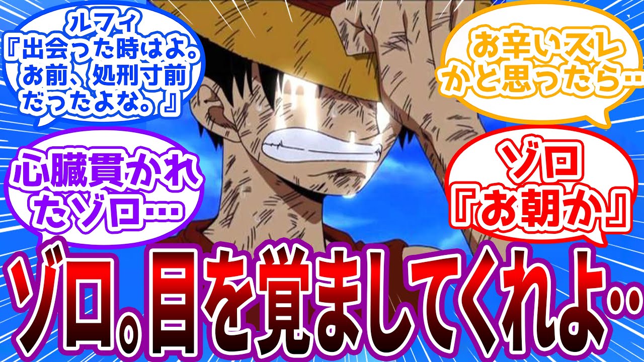 【IF】「なぁゾロ。麦わらの一味はおれとお前から始まったんだよな」曇らせ払拭力が高すぎるゾロ…に対する読者の反応集