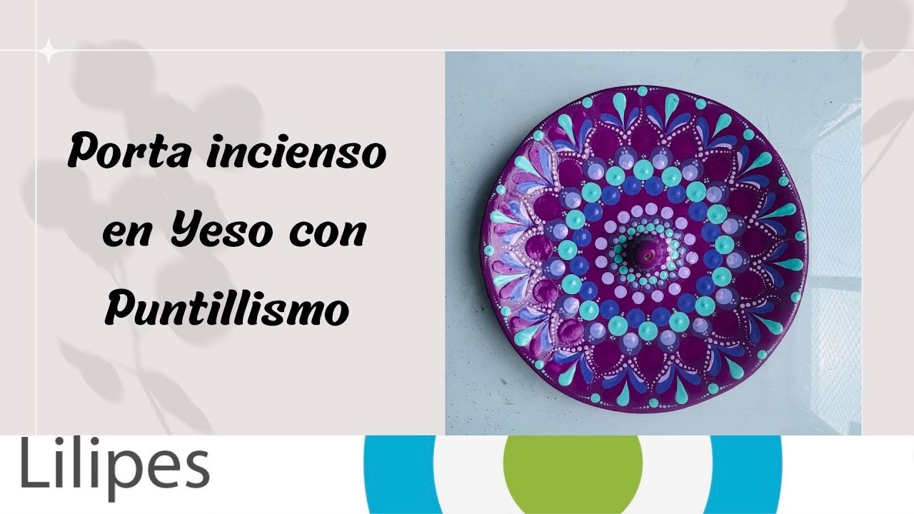 Portaincienso en Yeso con Puntillismo