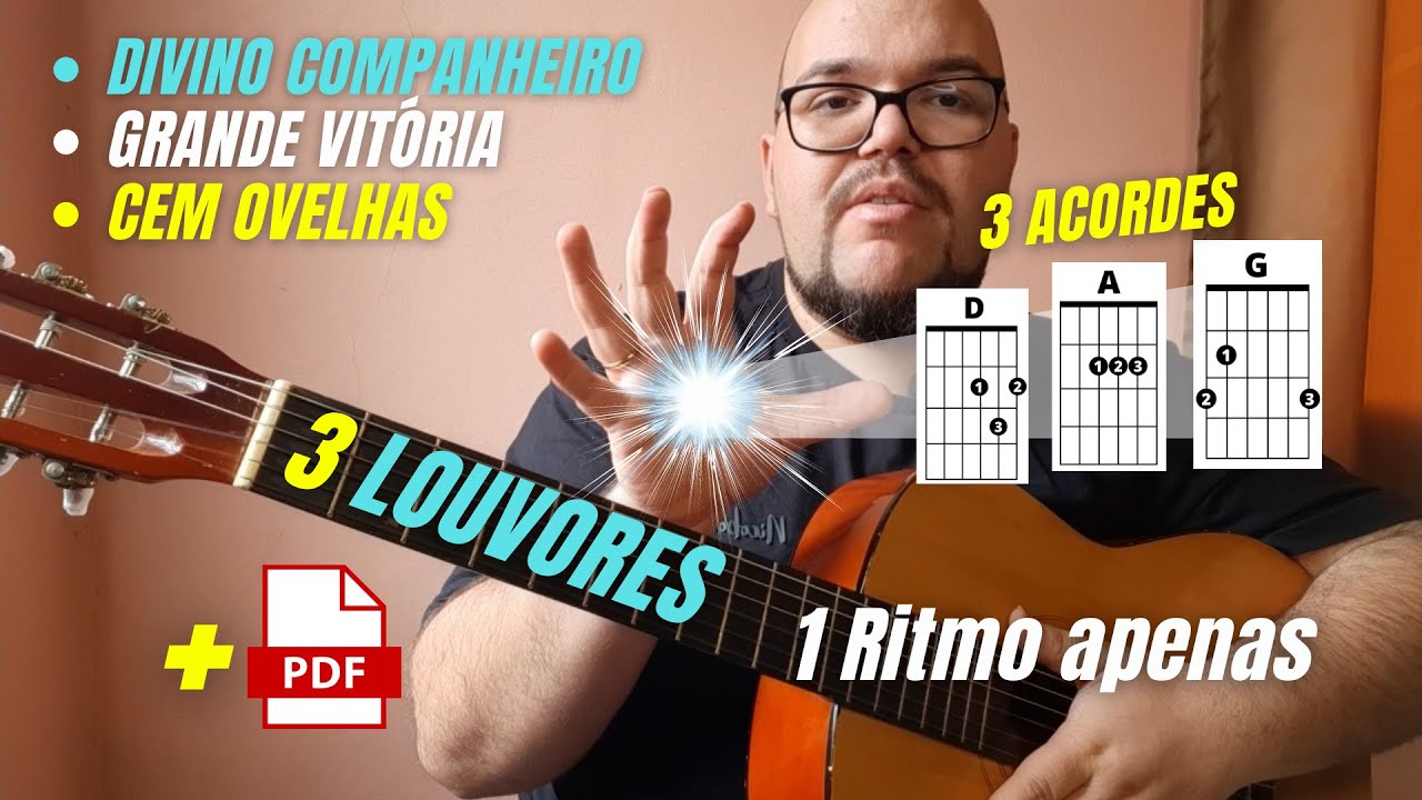 3 HINOS com 3 ACORDES e Apenas 1 Ritmo(Guarânia) Divino Companheiro/Grande Vitória/Cem Ovelhas