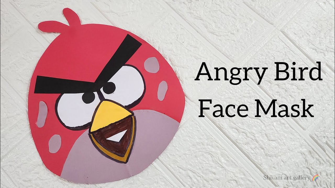 Angry Bird face mask | how to make angry bird | angry bird mask | angry bird cartoon craft #facemask