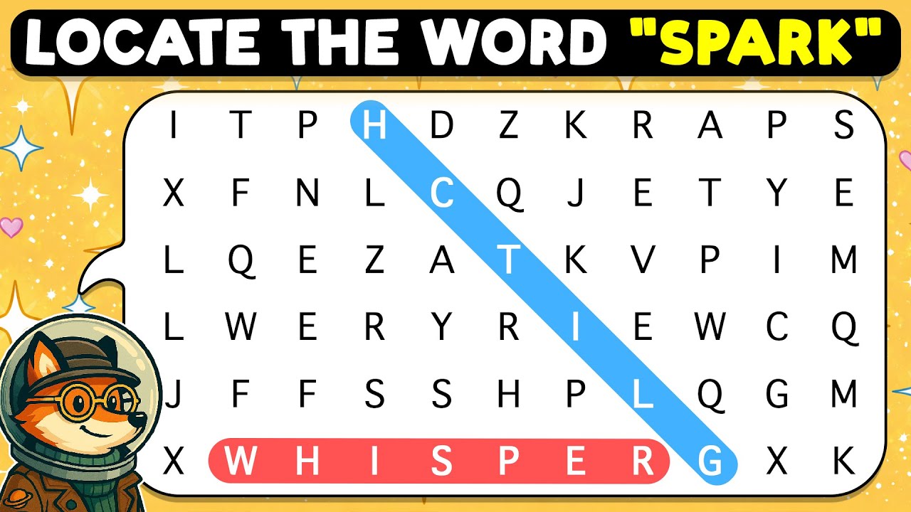 🦊🔍 Word Search Puzzle | Categories: Library Music Sports 🔎🦊 | Word Search Puzzle