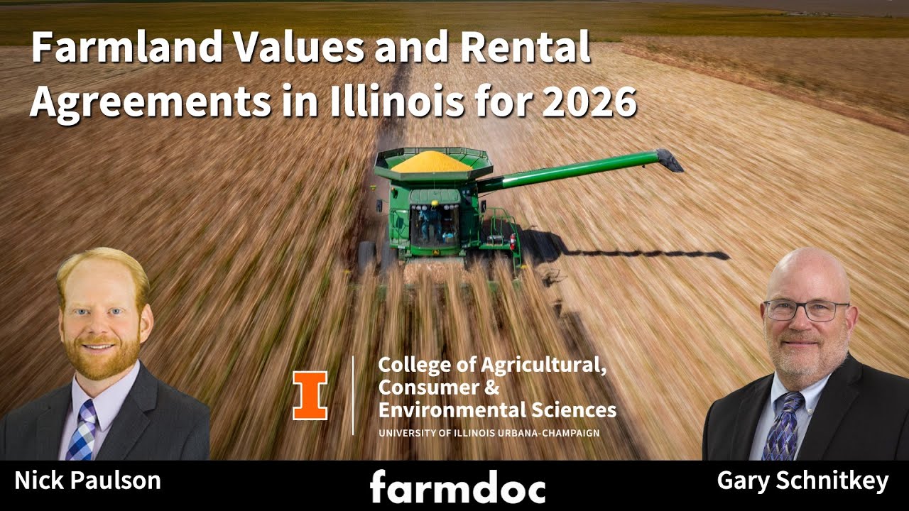 Farmland Values and Rental Agreements in Illinois for 2026