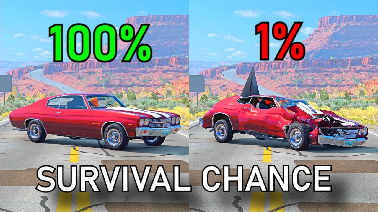 Realistic Survival Chance Crashes #108 (With Dummies) | BeamNG.drive