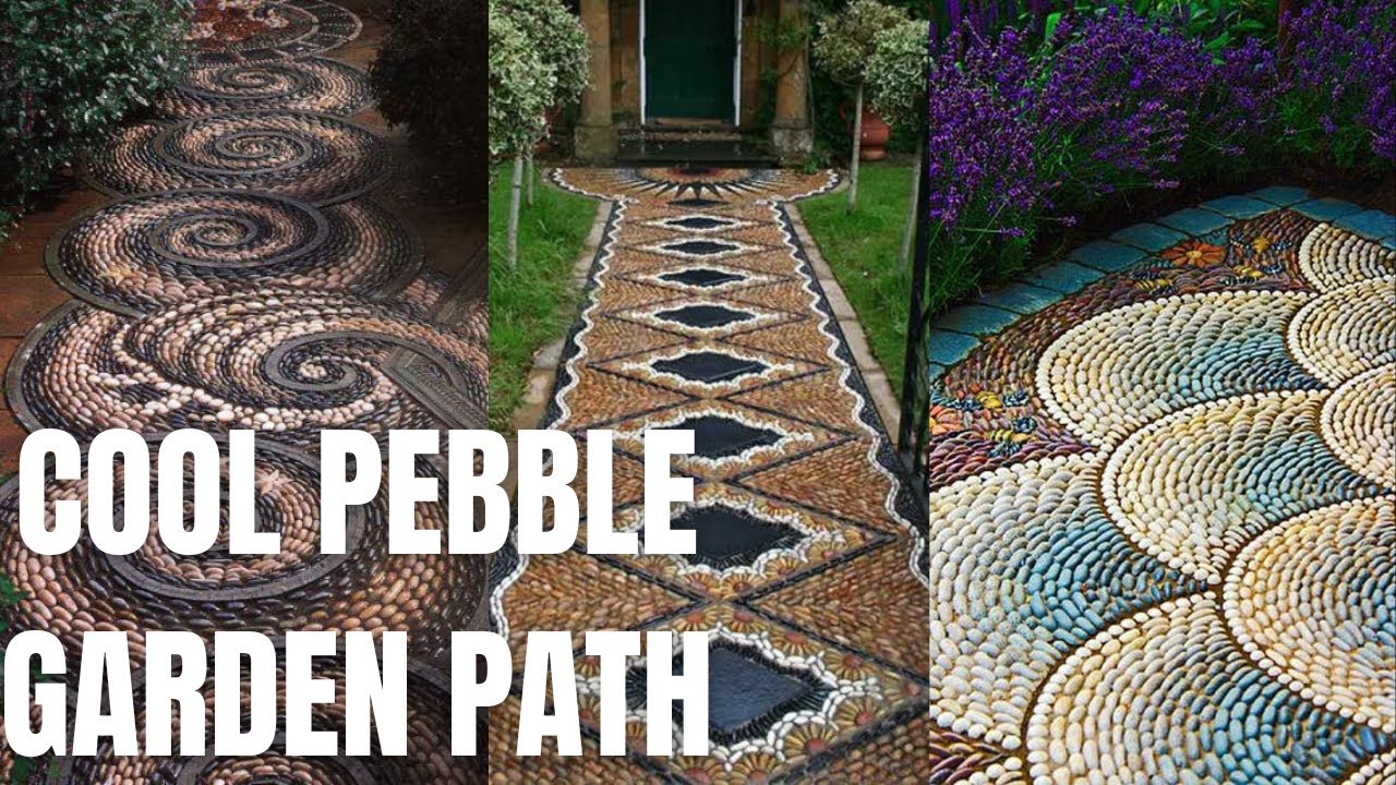 Cool Pebble Garden Path Design Ideas. Garden Decor and Pathway with Pebble Mosaic.