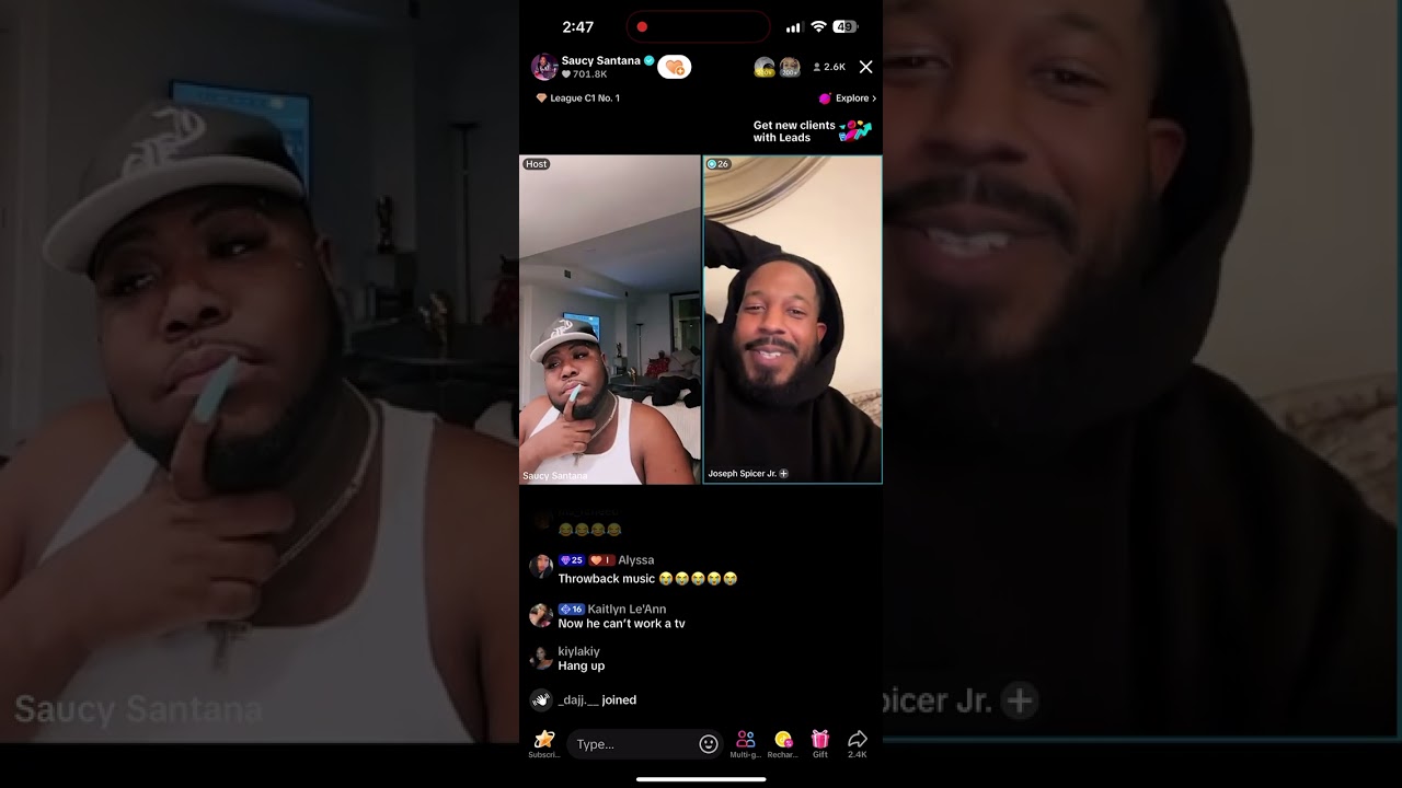 Saucy Santana tictok live. “It’s Rent-a-center”