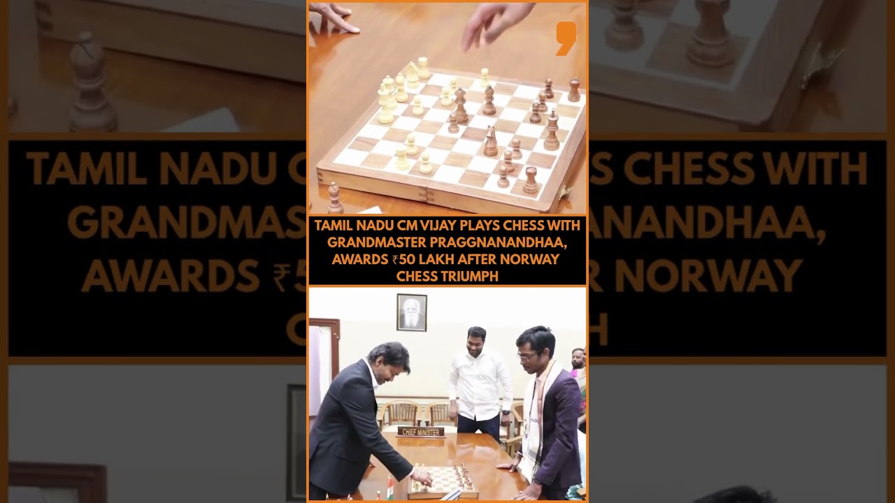 CM Vijay Honours R Praggnanandhaa with ₹50 Lakh After Norway Chess Triumph