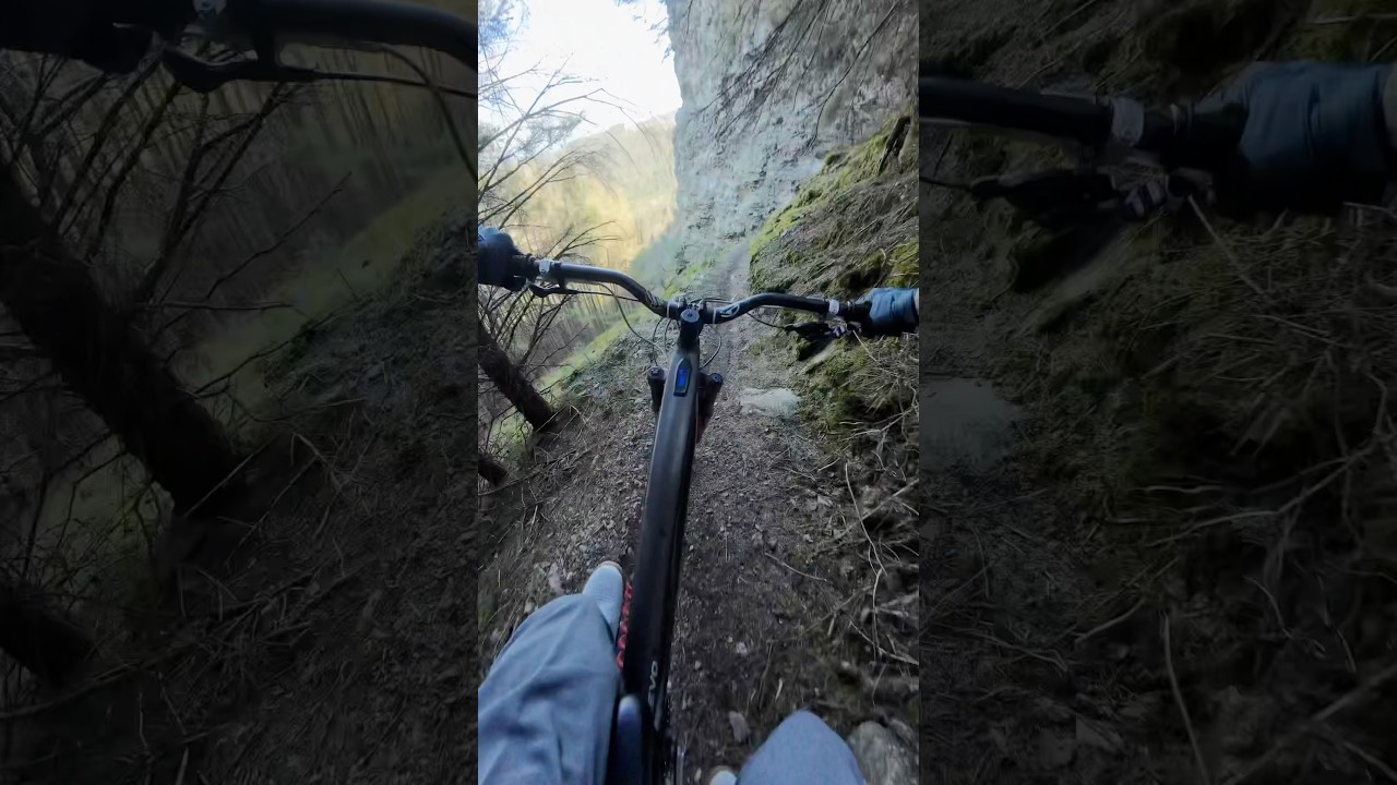 CLIFF TRACK! STEEP & EXPOSED 😅 #bike #mtb #cliff #shorts #biker #bikesareclass #mtblife #bikelife