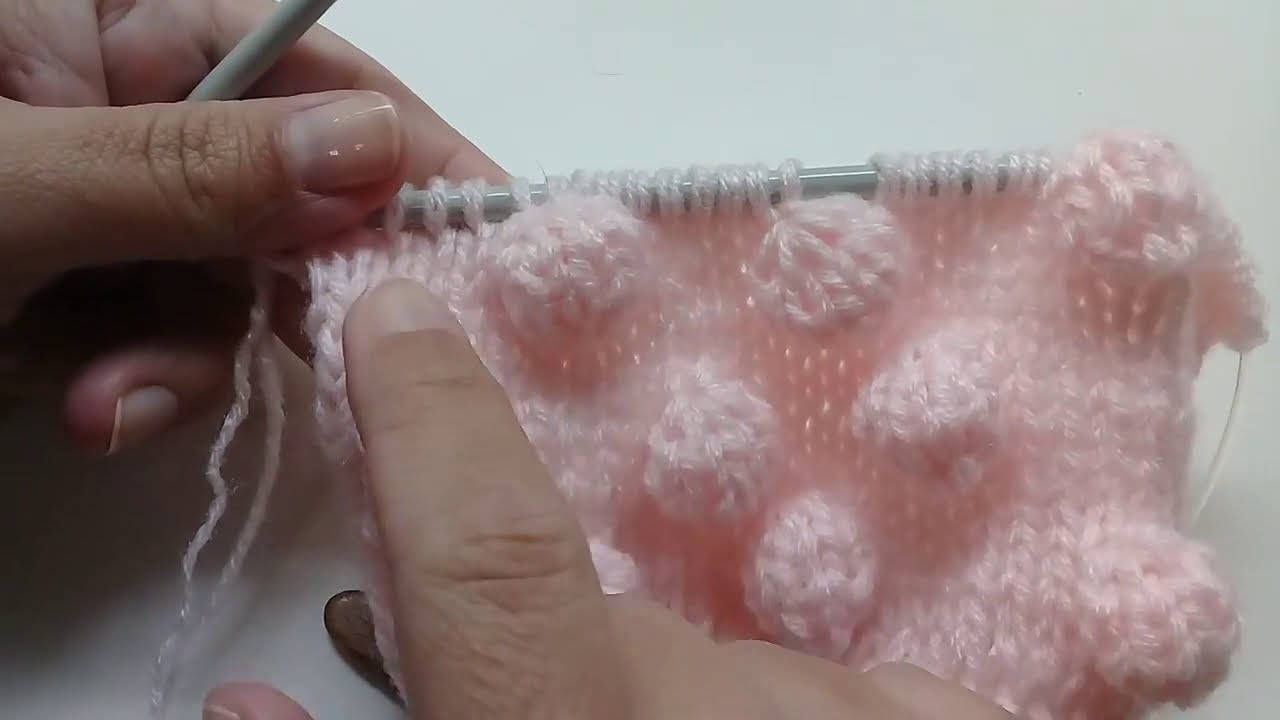 Ponto Pompom em tricô