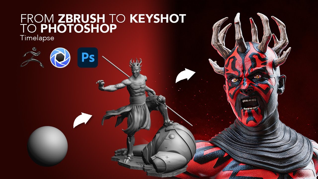 Zbrush Time lapse Darth Maul 3D Sculpture