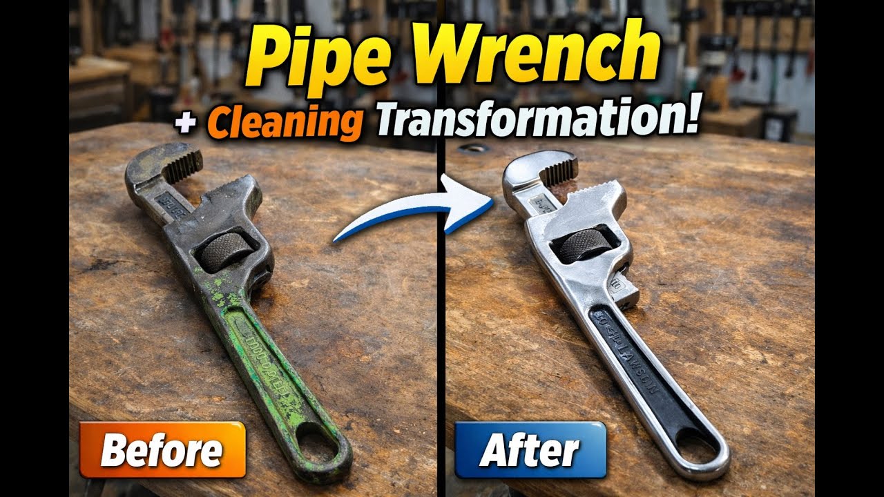 Restoring a Rare Antique Angled Pipe Wrench | DIY Rusty Tool Restoration
