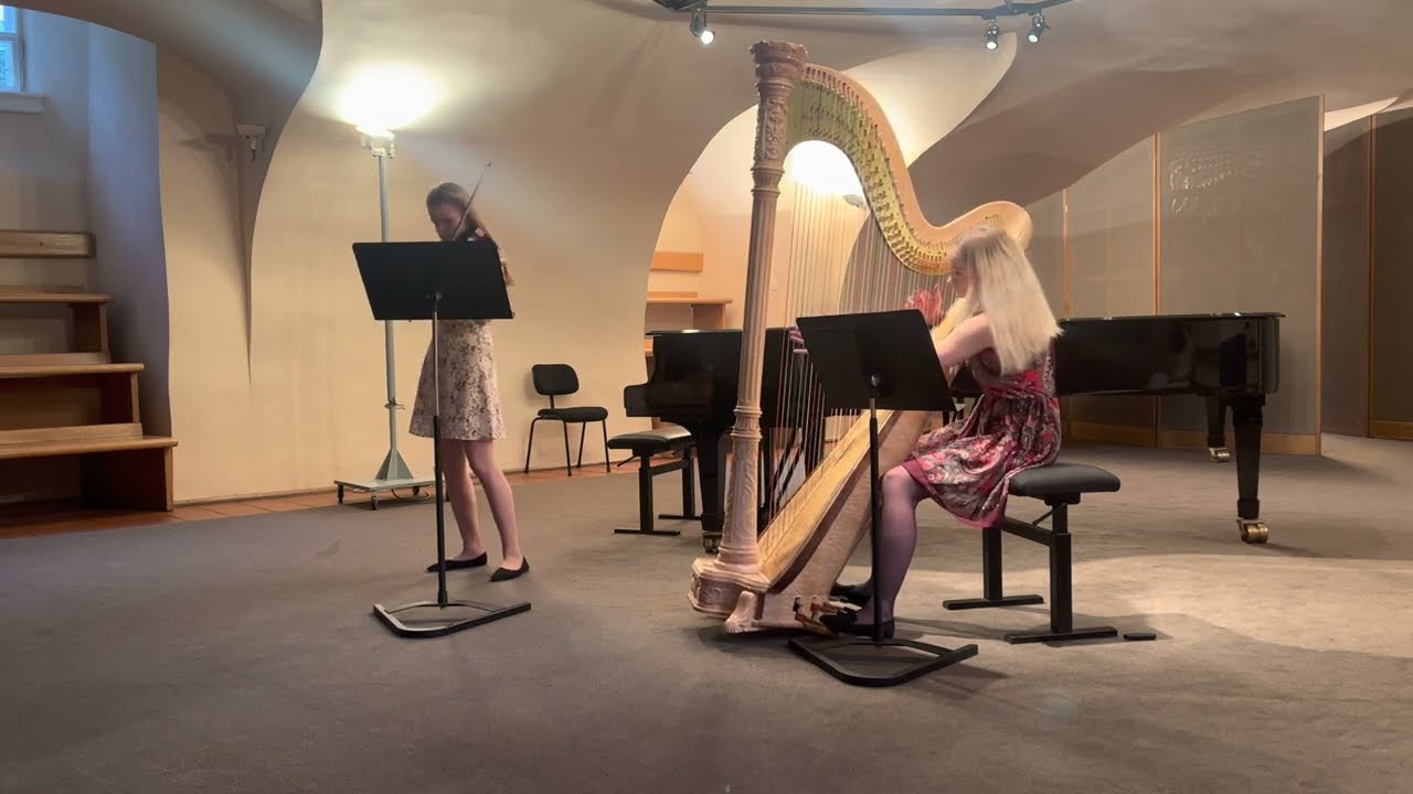 Béla Bartók: Romanian Folk Dances, violin and harp